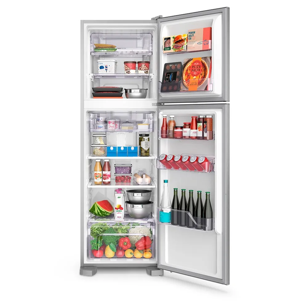Geladeira Electrolux Frost Free 400L Efficient Turbo Freezer Duplex Inox Look (DFX44)