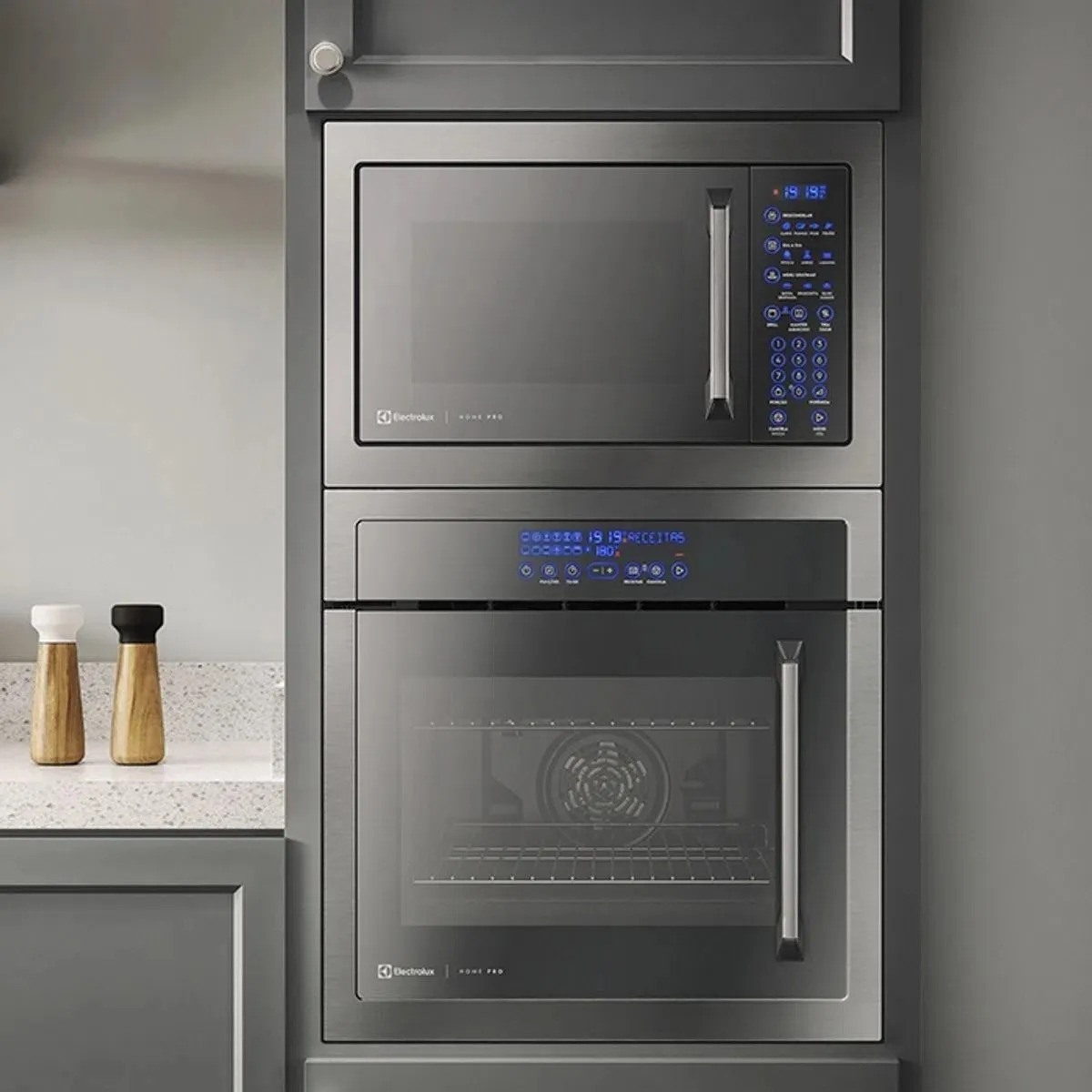 Micro-ondas Electrolux 34L cor Inox Home Pro com Grill e Função Tira Odor (MX43T)