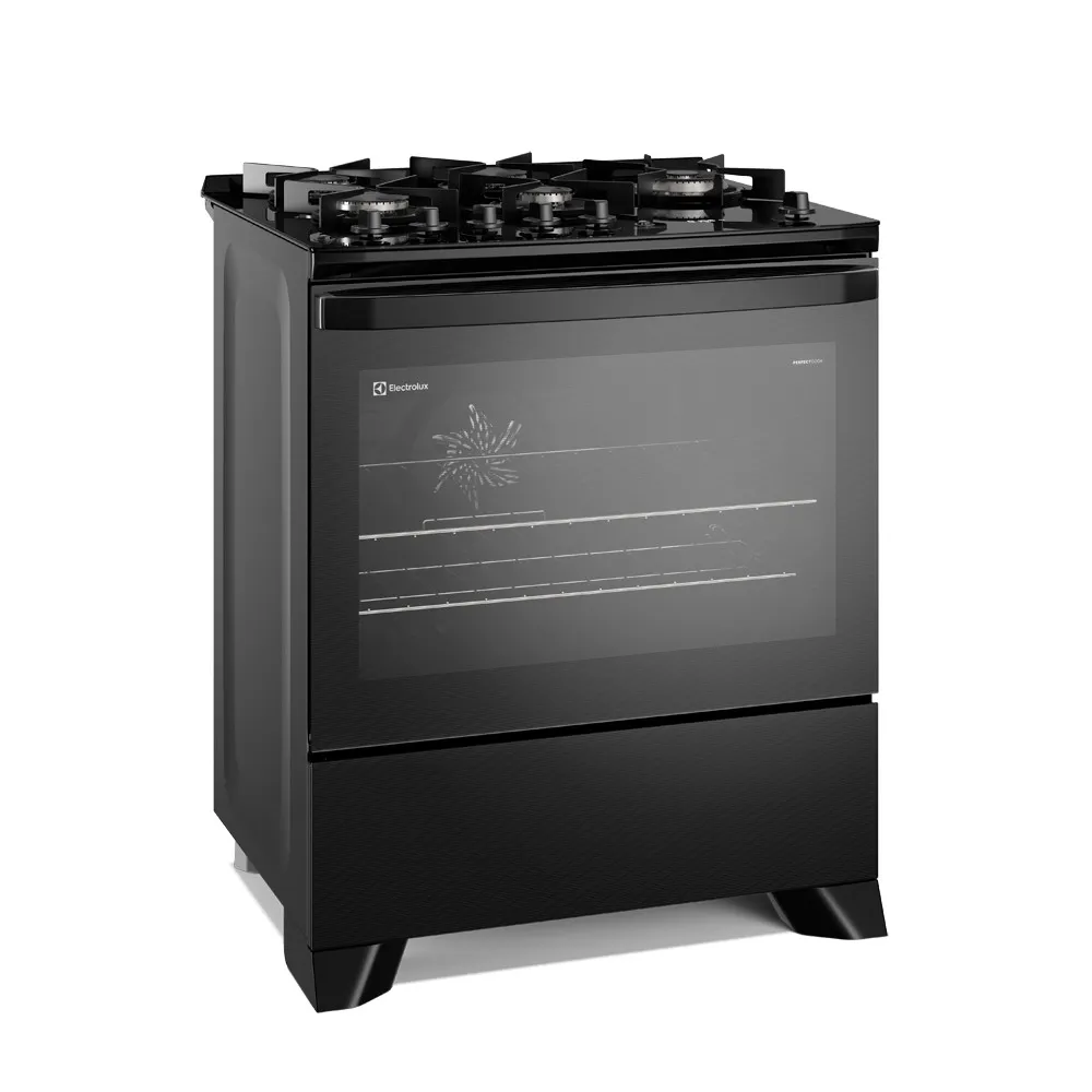 Fogão 5 bocas Electrolux Preto Experience c/ Mesa de Vidro, Grill e PerfectCook360 (FE5CP)