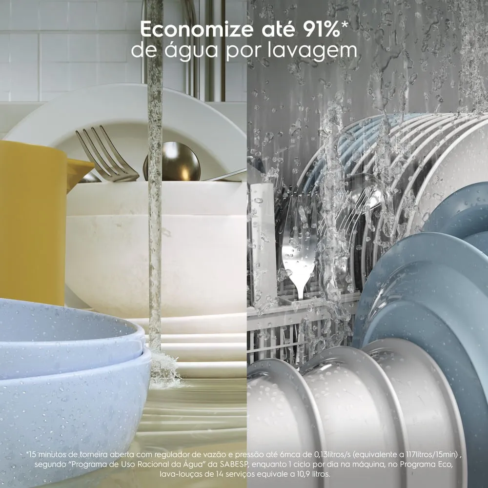 Lava-Louça Electrolux 14 Serviços Inox com Programa Lava & Seca 50 min (LS14E)