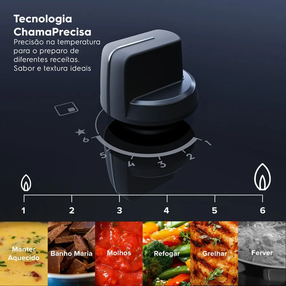 Cooktop 5 Bocas a Gás Electrolux Espelhado Home Pro ChamaPrecisa e Multi Chama (KE5HP)