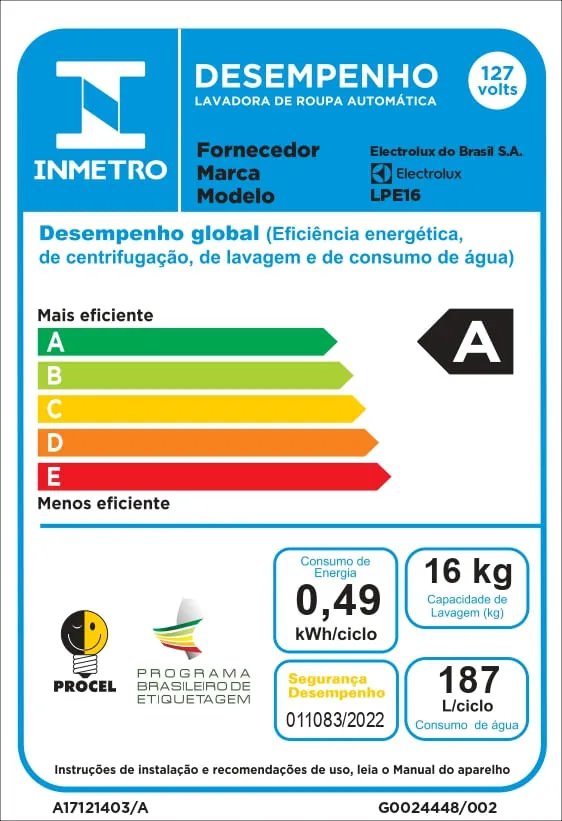 Máquina de Lavar Electrolux 16kg Branca Perfect Wash com Cesto Inox e Jet&Clean (LPE16)