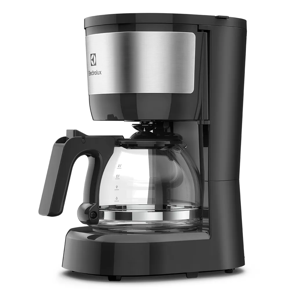 Cafeteira Elétrica Electrolux 15 Xícaras Efficient com Filtro Permanente Removível Cor Inox Preta (ECM10)