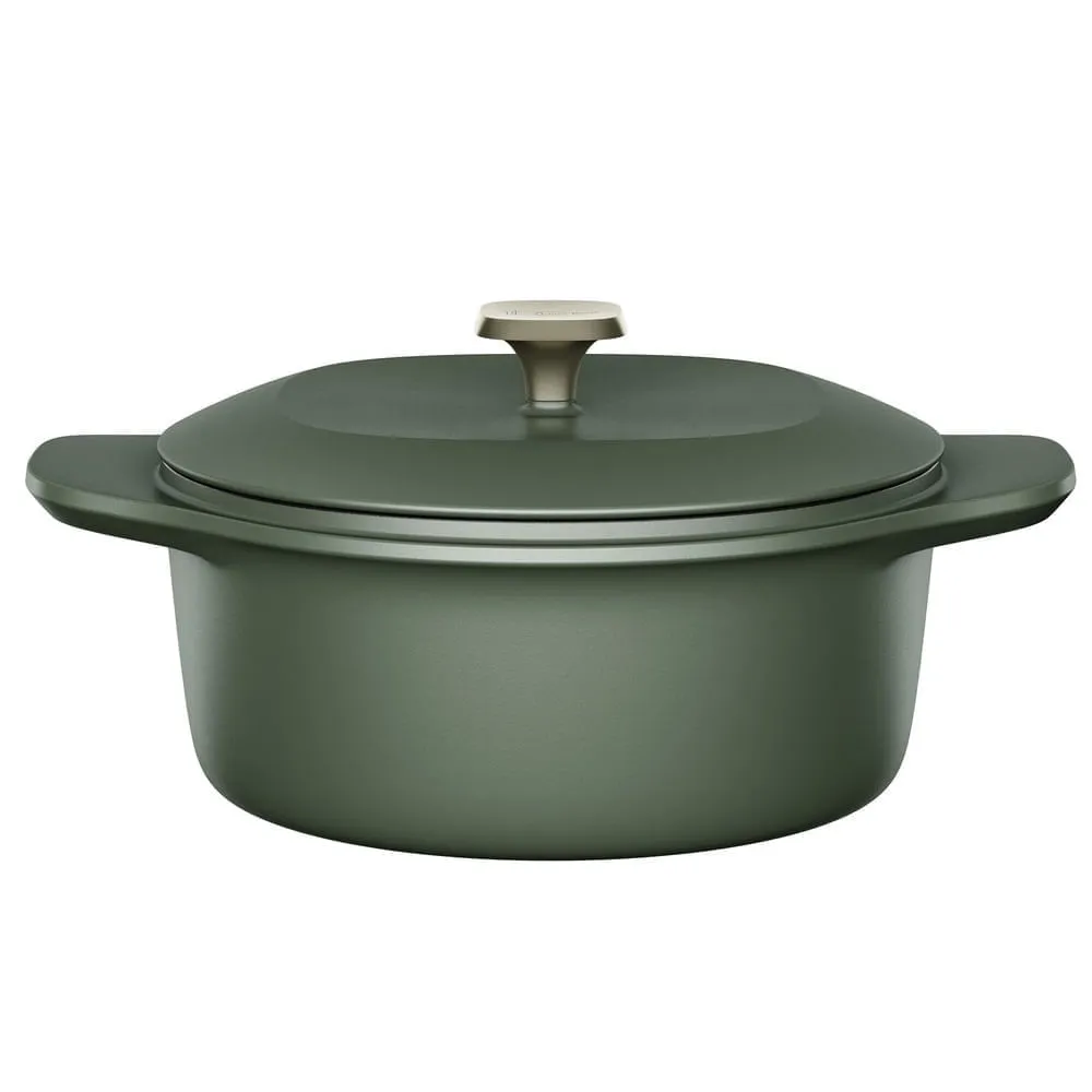 Kit Panela de Ferro Fundido Esmaltado Caçarola Electrolux 24cm + Frigideira de Ferro Fundido Esmaltado Electrolux 26cm verde Linha 100 Anos Celebre