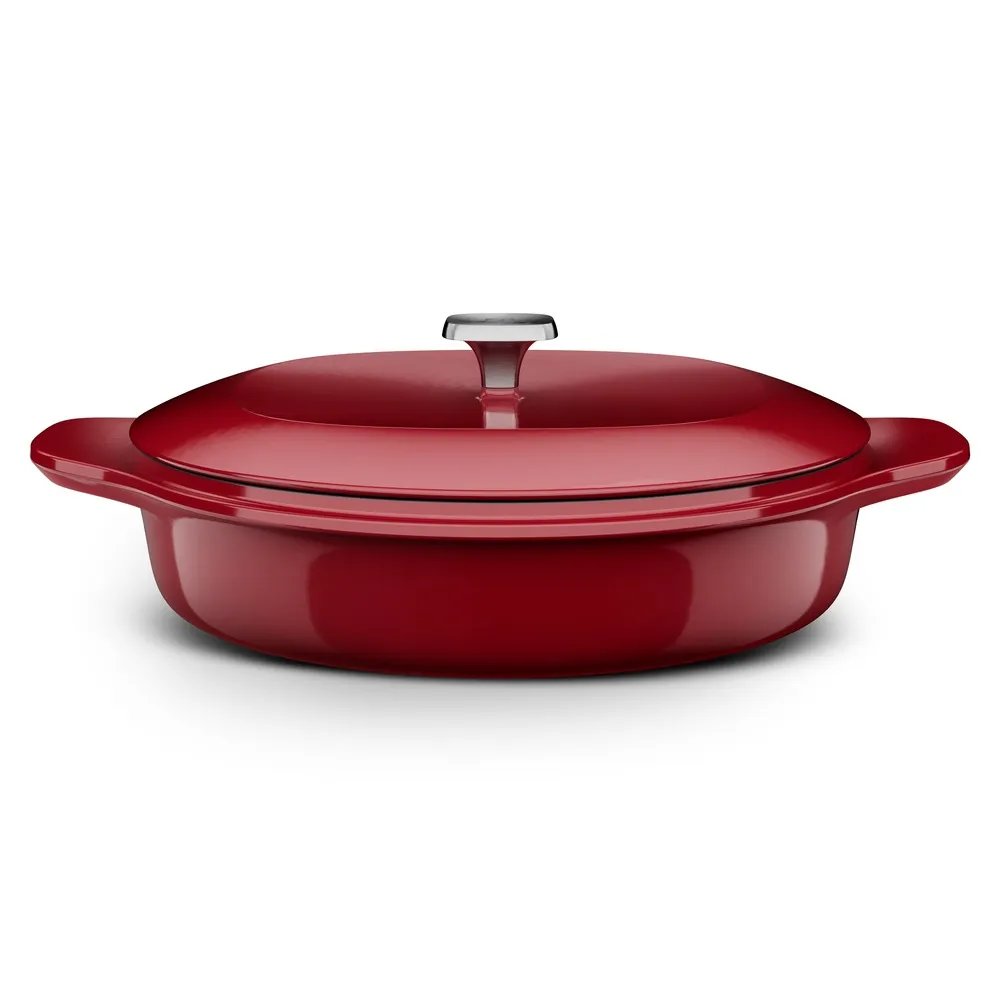 Panela Wok de Ferro Fundido Esmaltado Electrolux Expert 30cm Vermelha