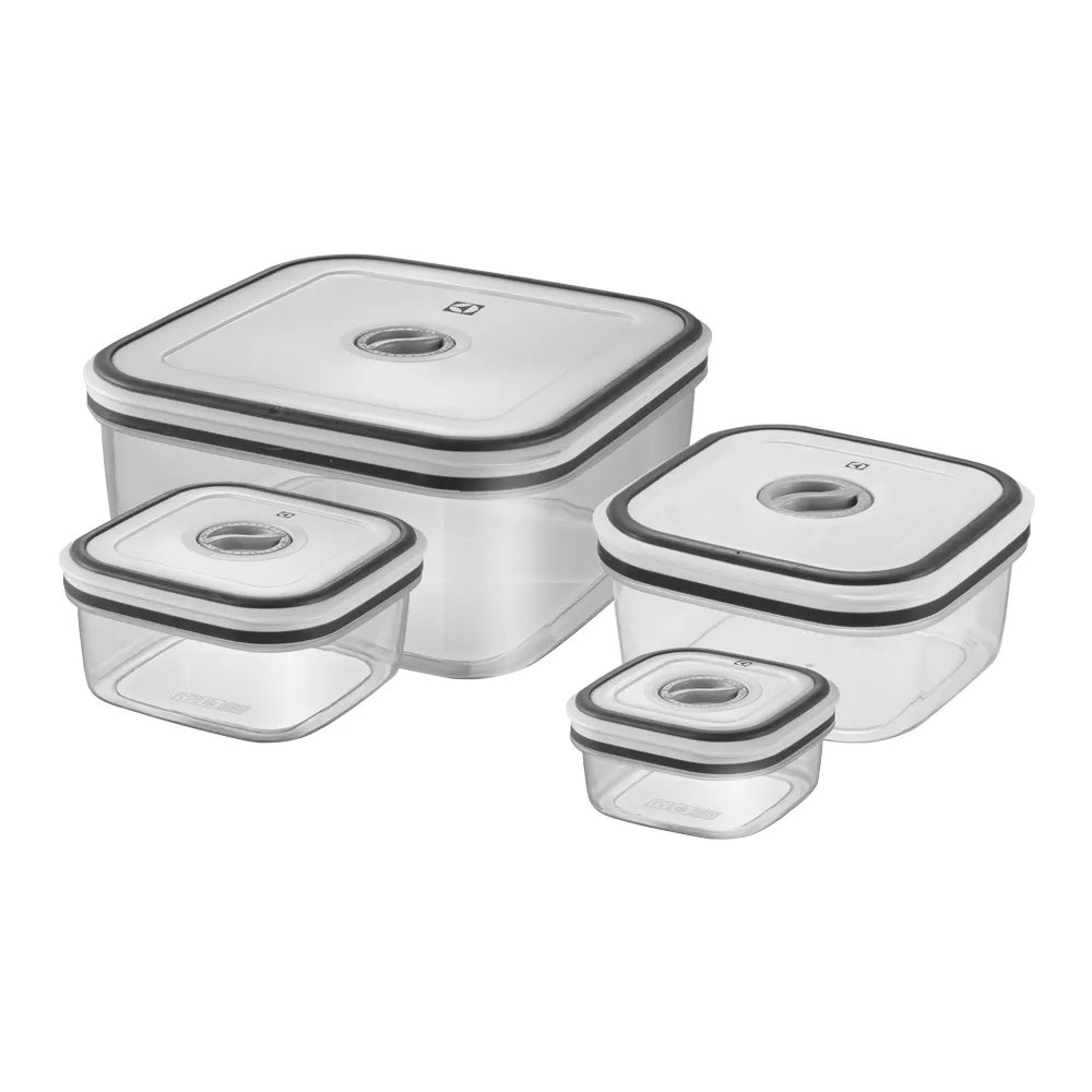 Potes Herméticos Electrolux de Plástico Branco Quadrado com 8 Unidades