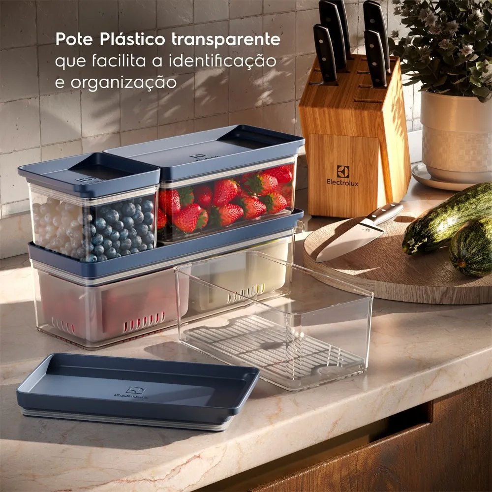 Organizador de Geladeira Electrolux Experience com Escorredor 2,3L